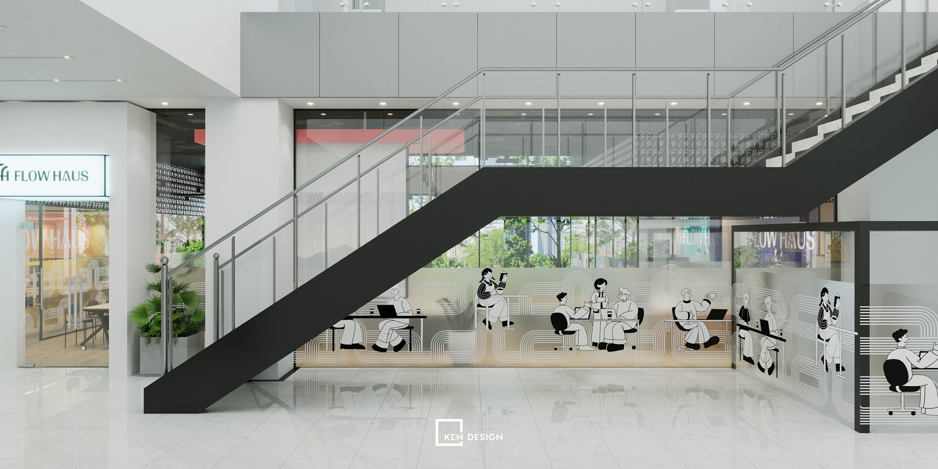 Thiết kế mở rộng quy mô quán cafe coworking Flow Haus